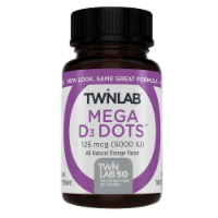 Twinlab® Mega D3 Dots 5000 IU All Natural Orange Flavor Tablets