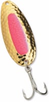 Blue Fox Pixee Spoon Fishing Lure - Gold Plated Fluorescent Red Perspective: Main
