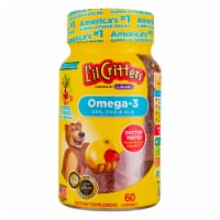 Vitafusion L'il Critters Omega-3 DHA Gummies Dietary Supplement, Raspberry & Lemonade, 60 Ct