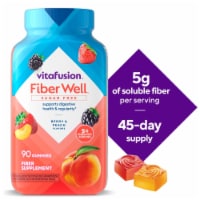 vitafusion Fiber Well Sugar Free Fiber Berry and Peach Flavored Supplement Gummy 5g Perspective: Main