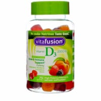 Vitafusion Vitamin D3 Gummy Vitamins Dietary Supplement, Peach/Blackberry/Strawberry, 75 Ct