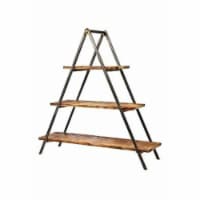 Godinger 11606 Ridgewood Collection 3 Tier Wood Serving Tray with Metal Stand