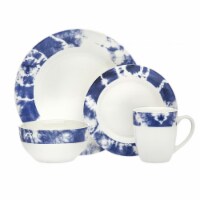 Godinger 70393 1 x 1 x 1 in. Tie Dye Dinnerware Set, Blue - 16 Piece