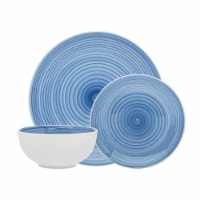 Godinger 70420 Spiral Porcelain Dinnerware Set, Blue - 12 Piece