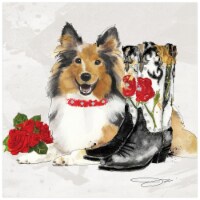 Empire Art Direct TMP-JP1051-2020 Collie Unframed Free Floating Tempered Glass Panel Graphic