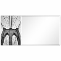 Empire Art Direct TAM-EAD2495-2448L Brooklyn Bridge Rectangular Beveled Mirror on Free Floati