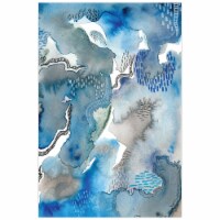 Empire Art Direct TMP-129006-3248 Subtle Blues II Frameless Free Floating Tempered Glass Pane