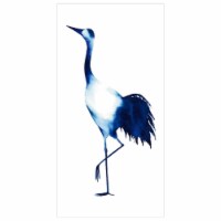 Empire Art Direct TMP-108754-4824 48 x 24 in. Ink Drop Crane 2 Blue Frameless Tempered Glass