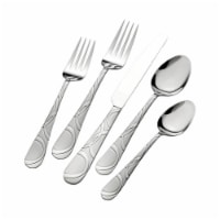 20pc Stainless Steel La Vague Silverware Set Matte Black