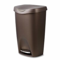 Umbra Brim Bronze Kitchen Trash Can with Stainless Steel Foot Pedal