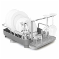 Grand Fusion Over Sink Roll-Up Dish Drying Rack with Silicone Drip Tray,  Gray, each - Fry's Food Stores