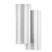 Martha Stewart Morris Striped Kitchen Towels - White/Gray Perspective: Main