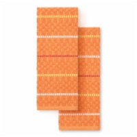 Fiesta® Dobby Kitchen Towels - Tangerine Perspective: Main