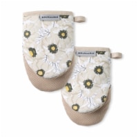 KitchenAId Printed Mini Oven Mitts - Gardenia Perspective: Main
