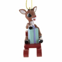 Holiday Ornament Red Sled Ornament Polyresin Rudolph Christmas 6009080