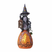 Jim Shore Black Cat Pumpkin Statue Polyresin Halloween Lantern Lights 6006251
