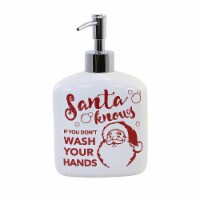 Tabletop Santa Knows Soap Dispenser Stoneware Wash Your Hands 6011208