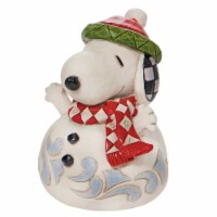 Jim Shore Snoopy Snowman Mini Polyresin Peanuts Christmas 6010326