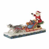 Jim Shore Merry Mushing Polyresin Sledding Santa Dog 6010826