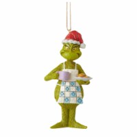 Jim Shore Grinch In Apron W/Cookies Cocoa Polyresin Ornament Dr. Seuss 6010786