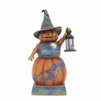 Jim Shore 9.25 From Dusk Til Dawn Halloween Scene Pumpkin Handcrafted