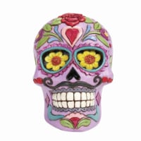 Jim Shore Colorful Calavera - One Skull 4.5 Inch, Resin - Halloween Skull Flowers 6012755
