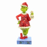 Jim Shore 8.75 Grinch With Bag Of Coal Figurine Santa