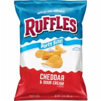 Ruffles® Potato Chips Cheddar & Sour Cream Flavor Party Size Snack Perspective: Main