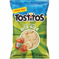 Tostitos Bite Size Rounds Hint of Lime Flavored Tortilla Chips Snacks Perspective: Main