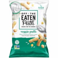 Off the Eaten Path Sour Cream and Onion Veggie Puffs Snacks Perspective: Main