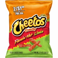 Cheetos® Crunchy Flamin' Hot Limon Flavored Cheese Flavored Snacks Perspective: Main