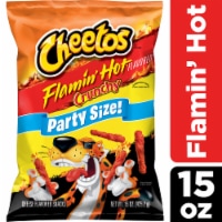 Cheetos Flamin' Hot Puffs Cheese Flavored Snacks, Party Size, 13.5 oz Bag