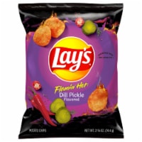 Lay's Flamin' Hot Dill Pickle Flavored Potato Chips Perspective: Main
