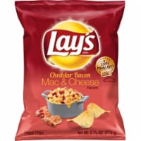 Lay's Cheddar Bacon Mac & Cheese Flavored Potato Chips Perspective: Main