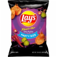 Lay's® Potato Chips Flamin' Hot Dill Pickle Flavored Potato Party Size Perspective: Main