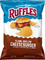 Ruffles Flame-Grilled Cheeseburger Flavored Potato Chips Perspective: Main