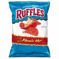 Ruffles® Potato Chips Flamin' Hot® Flavor Snacks Bag Perspective: Main
