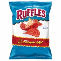 Ruffles® Potato Chips Flamin' Hot® Flavor Snacks Bag Perspective: Main