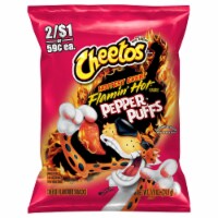 Cheetos Flamin' Hot Pepper Puffs Cheese Snacks Perspective: Main