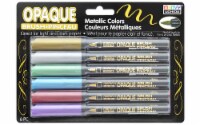 Marvy Uchida Opaque Brush Markers Metallic Colors Pack of 6 (UCH47006A)