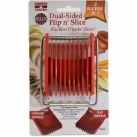 Norpro Dual Sided Flip N' Slice Mushroom, Egg, Cheese, and Butter Slicer, Red