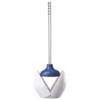 PlumbCraft® Plunger with Holder - White/Blue