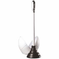 PlumbCraft® Plunger with Holder - White/Black