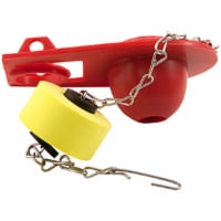 PlumbCraft® Universal Toilet Flapper - Red/Yellow Perspective: front