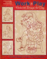 Leisure Arts Work & Play Redwork Through the DayBk
