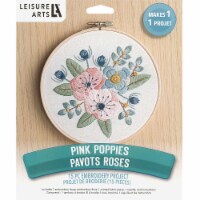 Leisure Arts Kit Embroidery 6 Pink Poppies