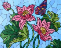 Diamond Art Kit 16x20 Advanced Stain Glass Flower