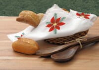 Leisure Arts Bread & Basket Cloth 15.7 Poinsettia