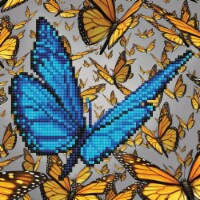 Diamond Art Kit 8x8 Beginner Blue Butterfly