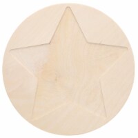 Welled Wood Surface Circle w/Star 10x10